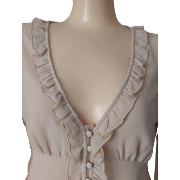 Sheer Ruffled Boho Babydoll Cropped Top Small Coquette Romantic Fairy Renn Faire - Picture 3 of 4
